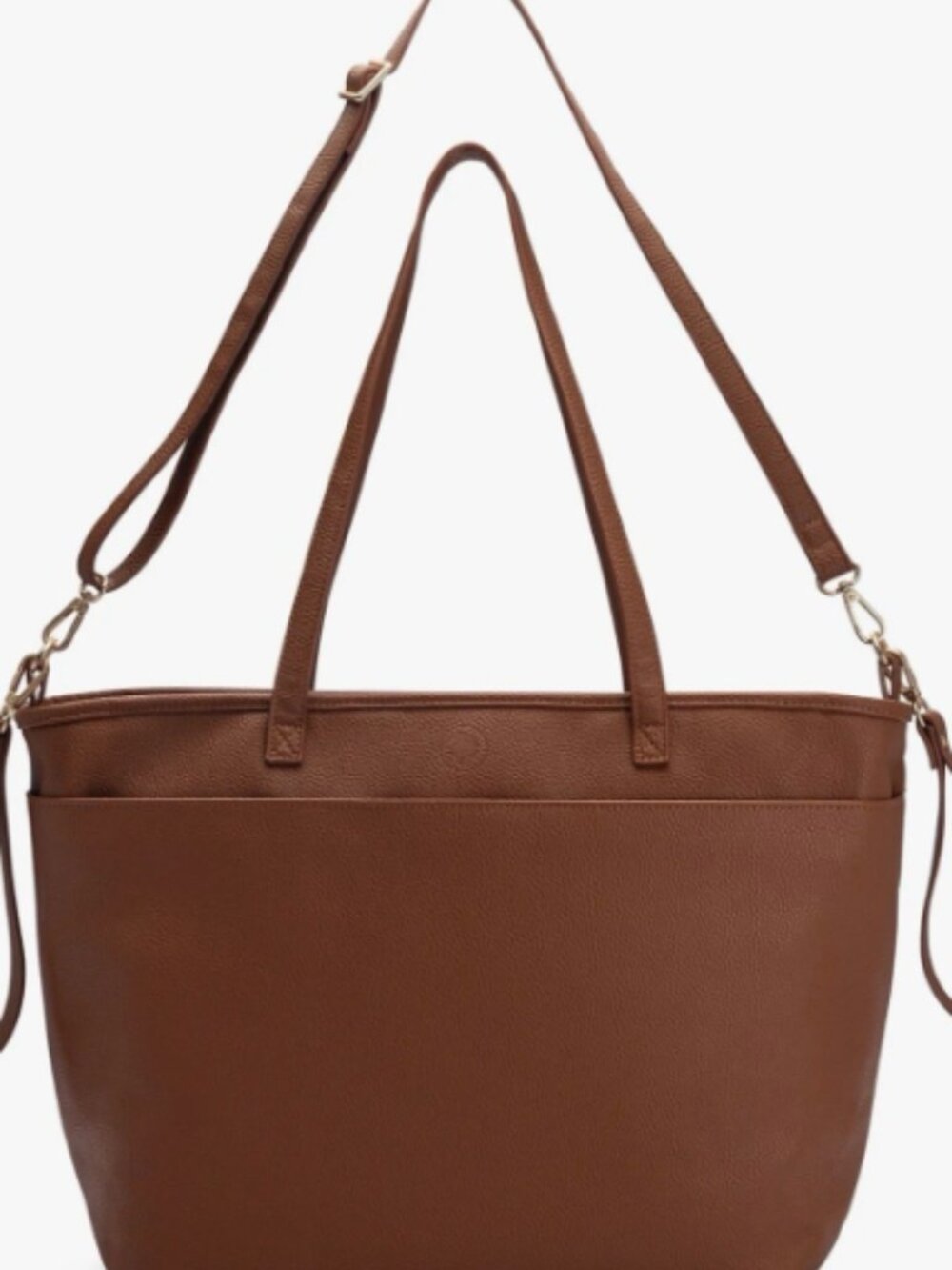 Everyday Brown Leather Tote Bag with Shoulder Straps